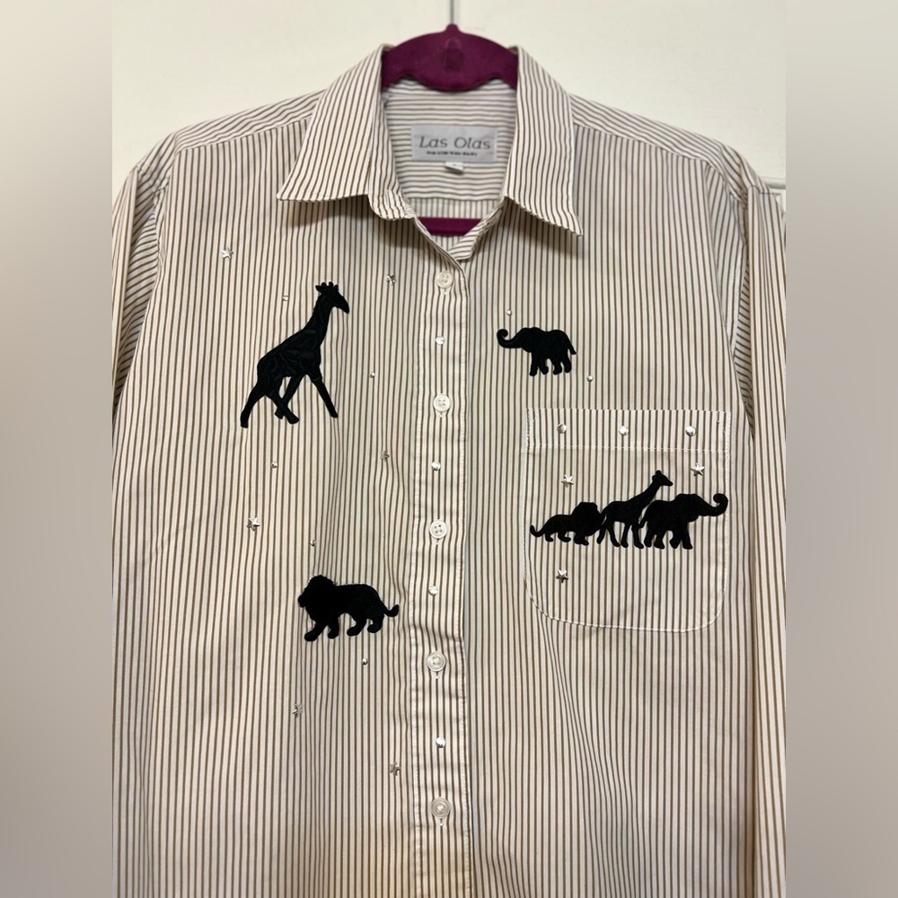 Vintage Las Olas safari shirt size Small